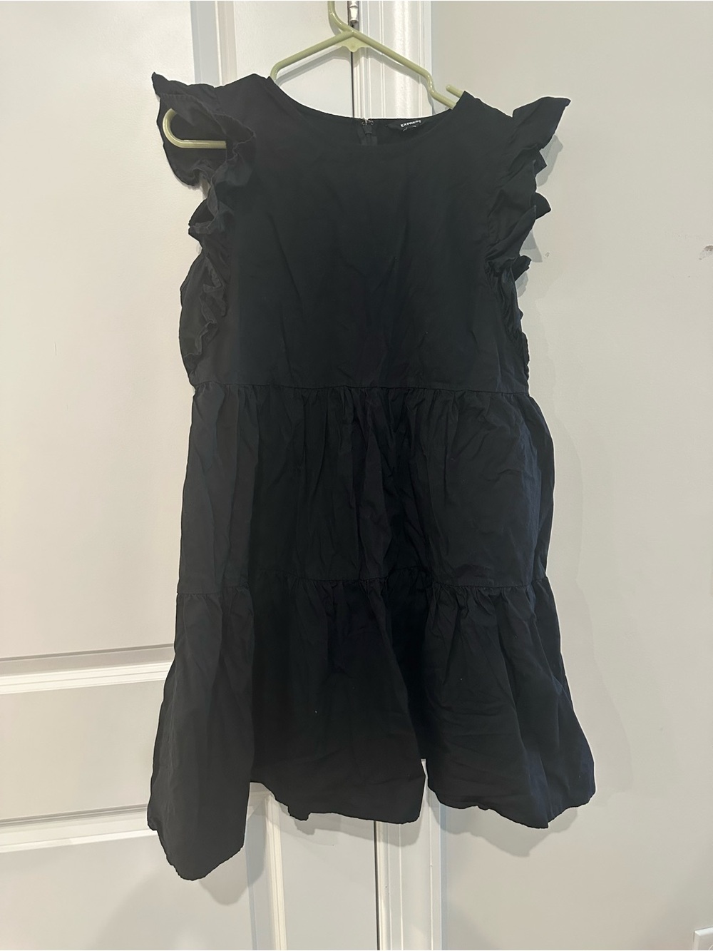 Express Girls' Black Ruffle-Sleeve Tiered Dress